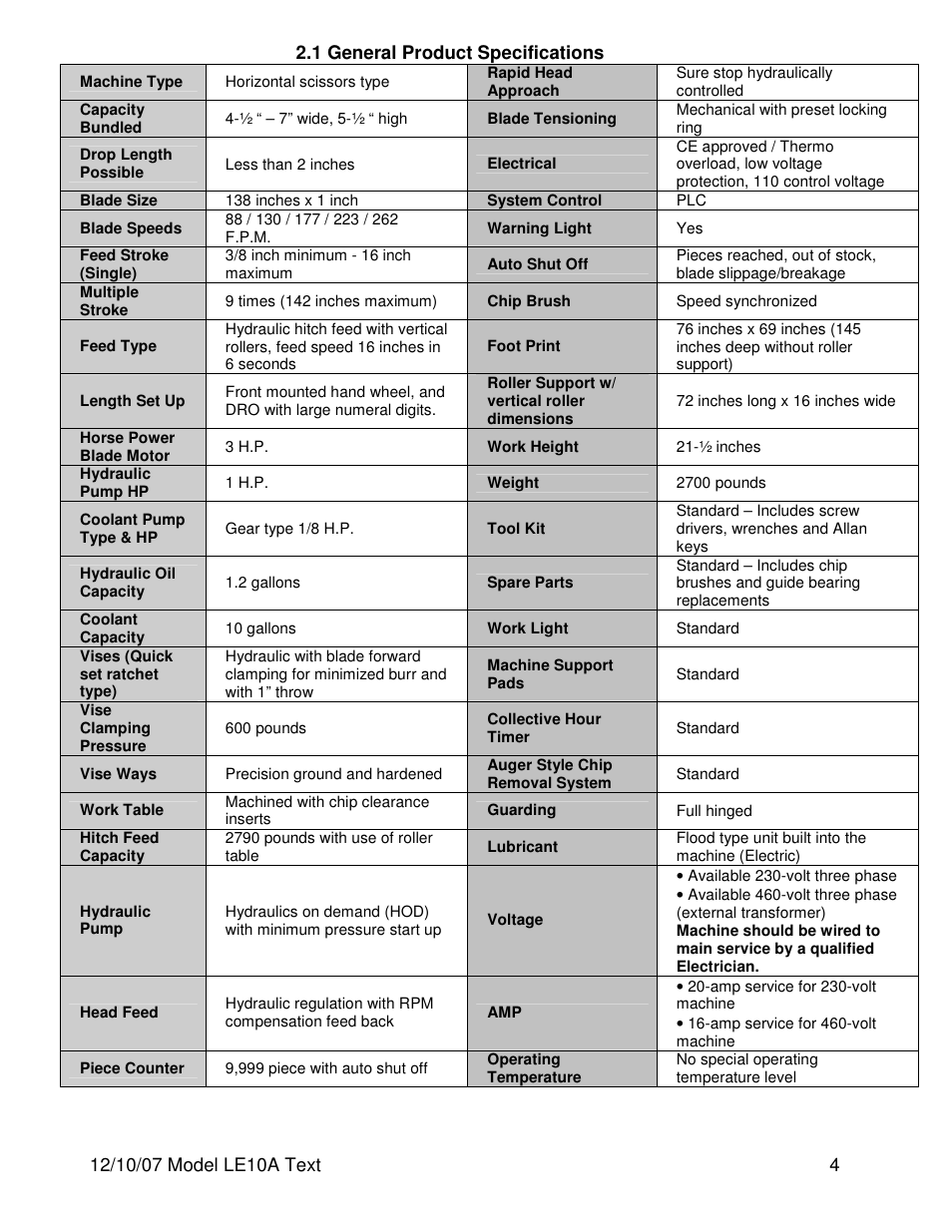 Dake Model LE10A User Manual | Page 4 / 24