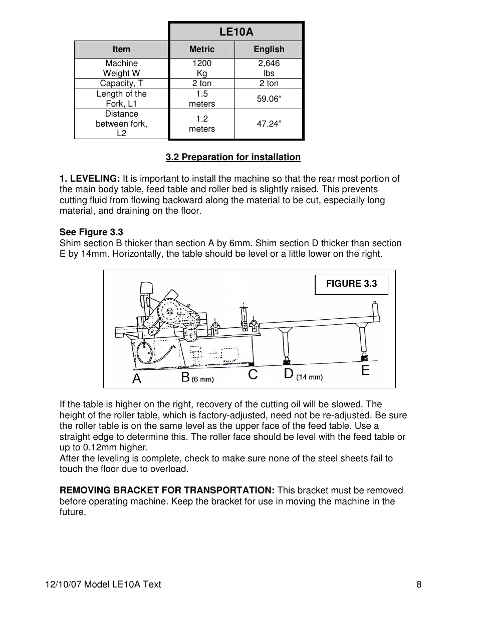 Dake Model LE10A User Manual | Page 8 / 24