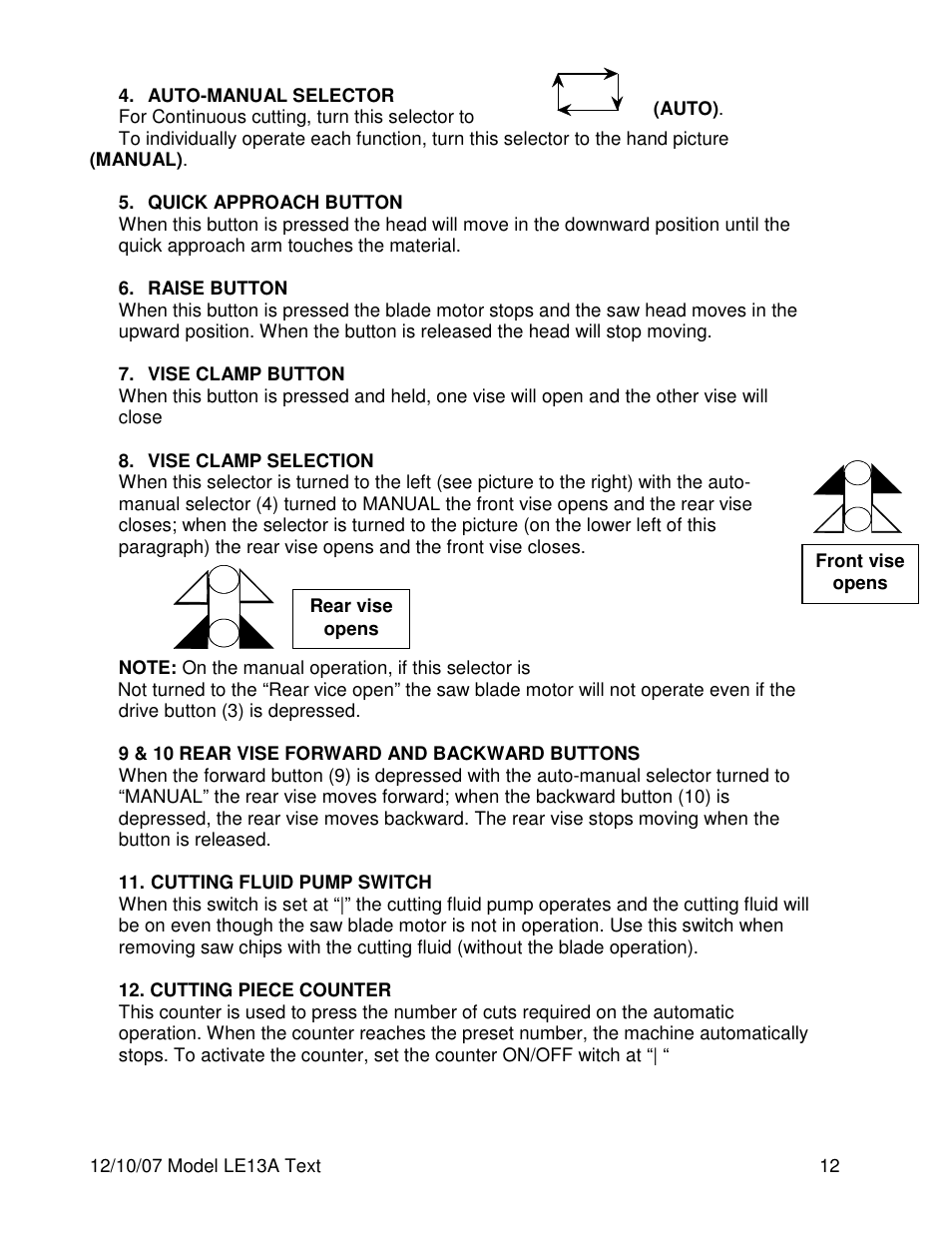 Dake Model LE 13A User Manual | Page 12 / 24
