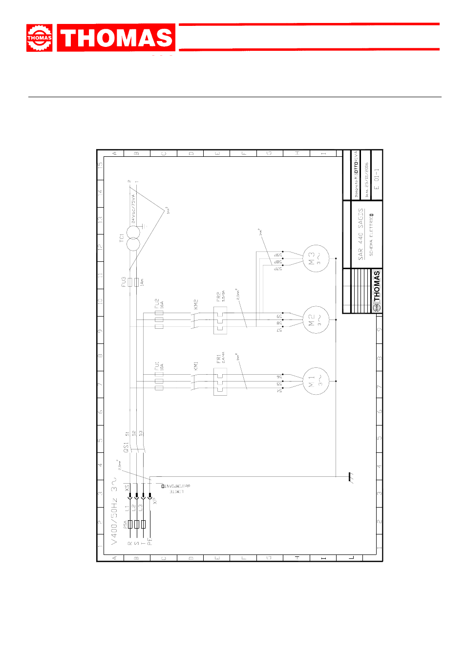 Sar 440 sa gds, Electric diagram | Dake Model SAR 440 User Manual | Page 23 / 32