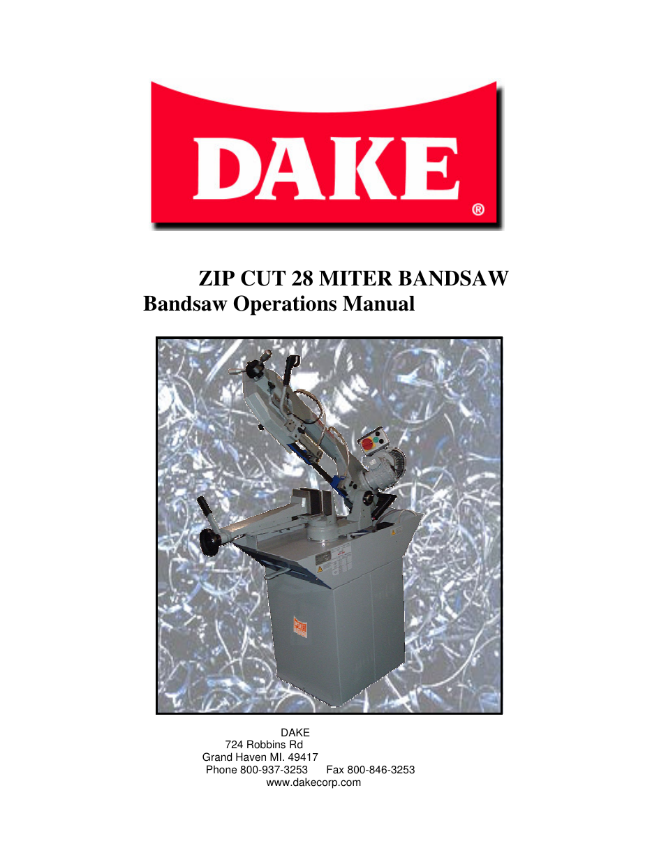 Dake Model Zip 28 User Manual | 22 pages