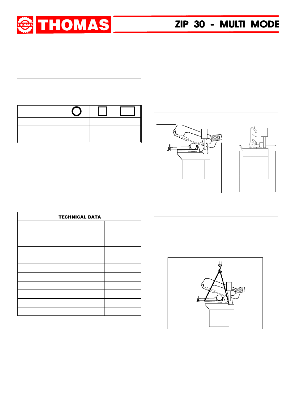 Zip 30 - mul, Technical characteristics | Dake Model Zip 30 User Manual | Page 6 / 28