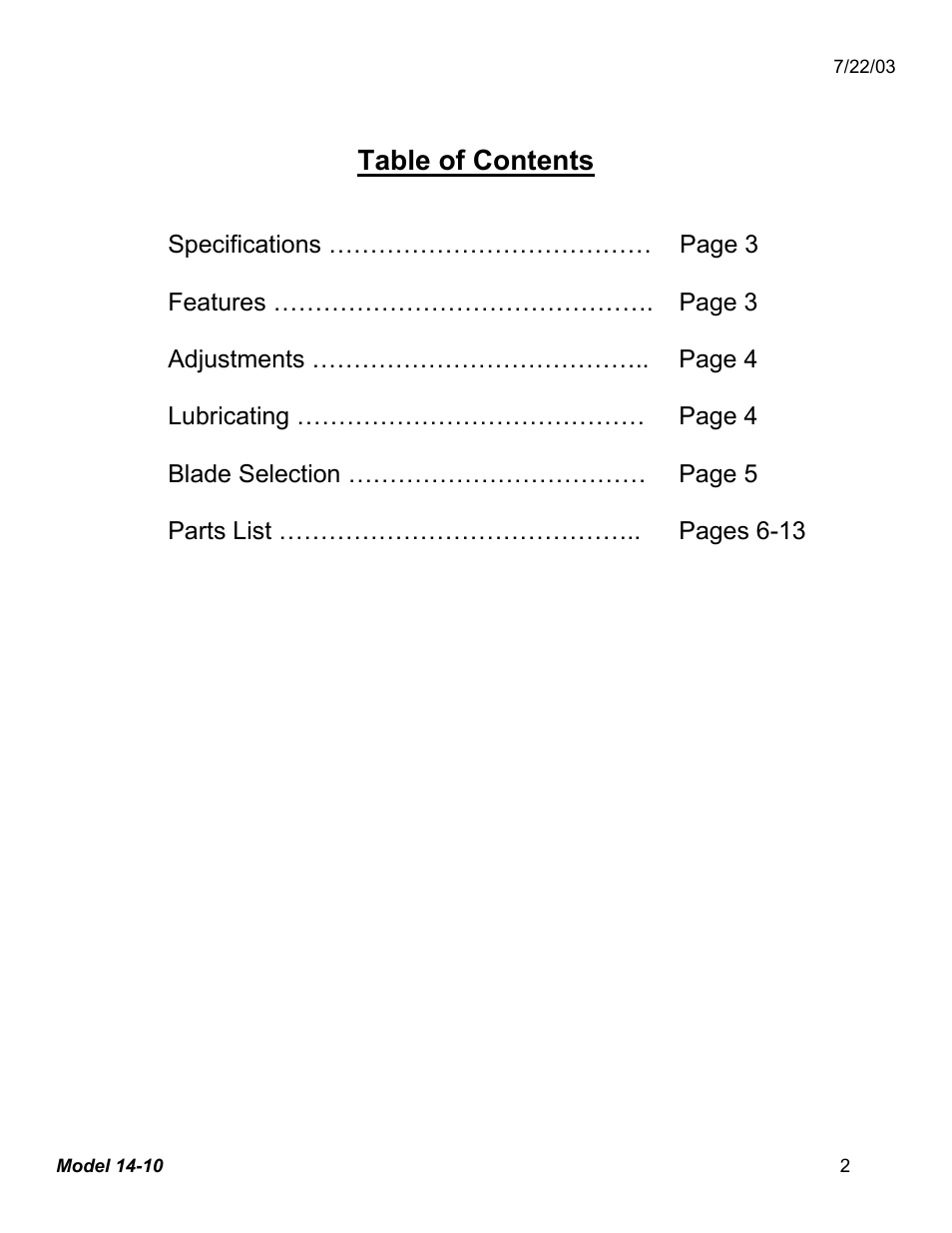 Dake Model 14-10 User Manual | Page 2 / 13