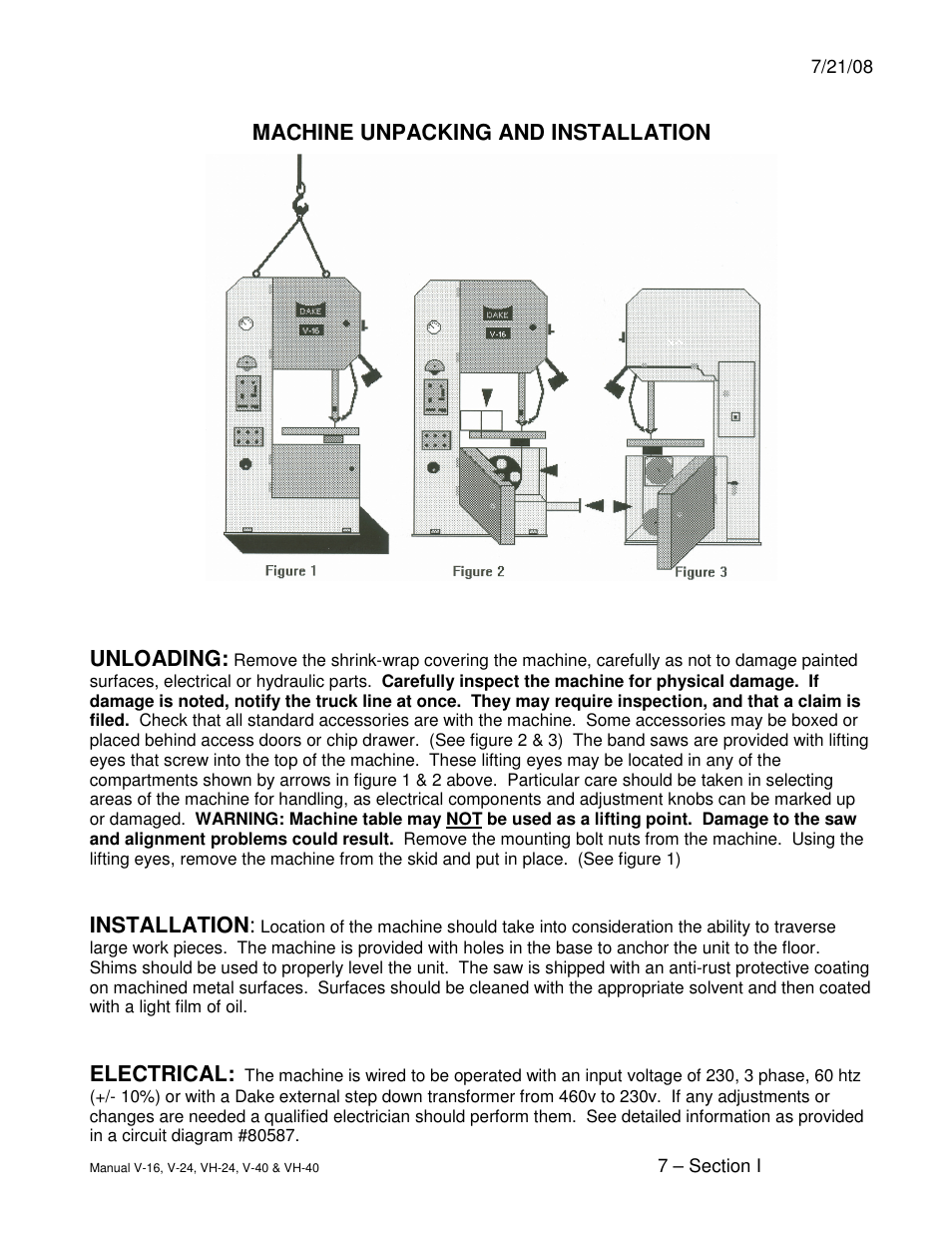 Dake Model E-V Series User Manual | Page 7 / 26