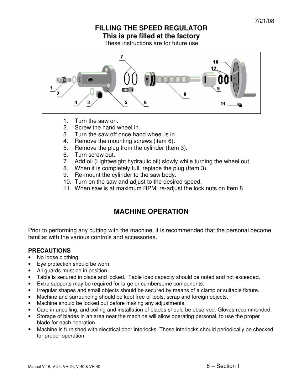 Dake Model E-V Series User Manual | Page 8 / 26