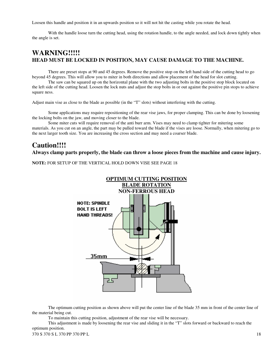 Warning, Caution | Dake Euromatic Series User Manual | Page 18 / 36