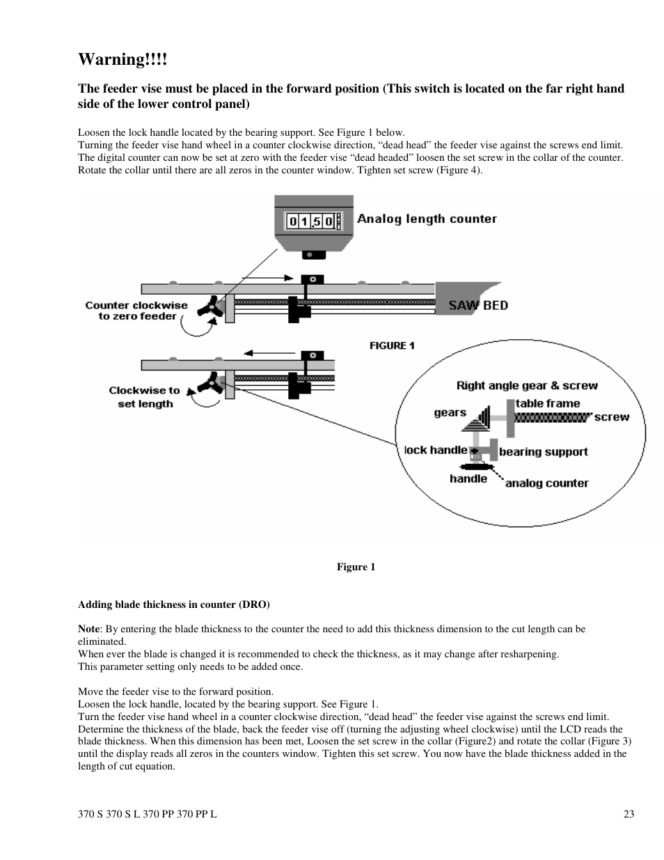 Warning | Dake Euromatic Series User Manual | Page 23 / 36