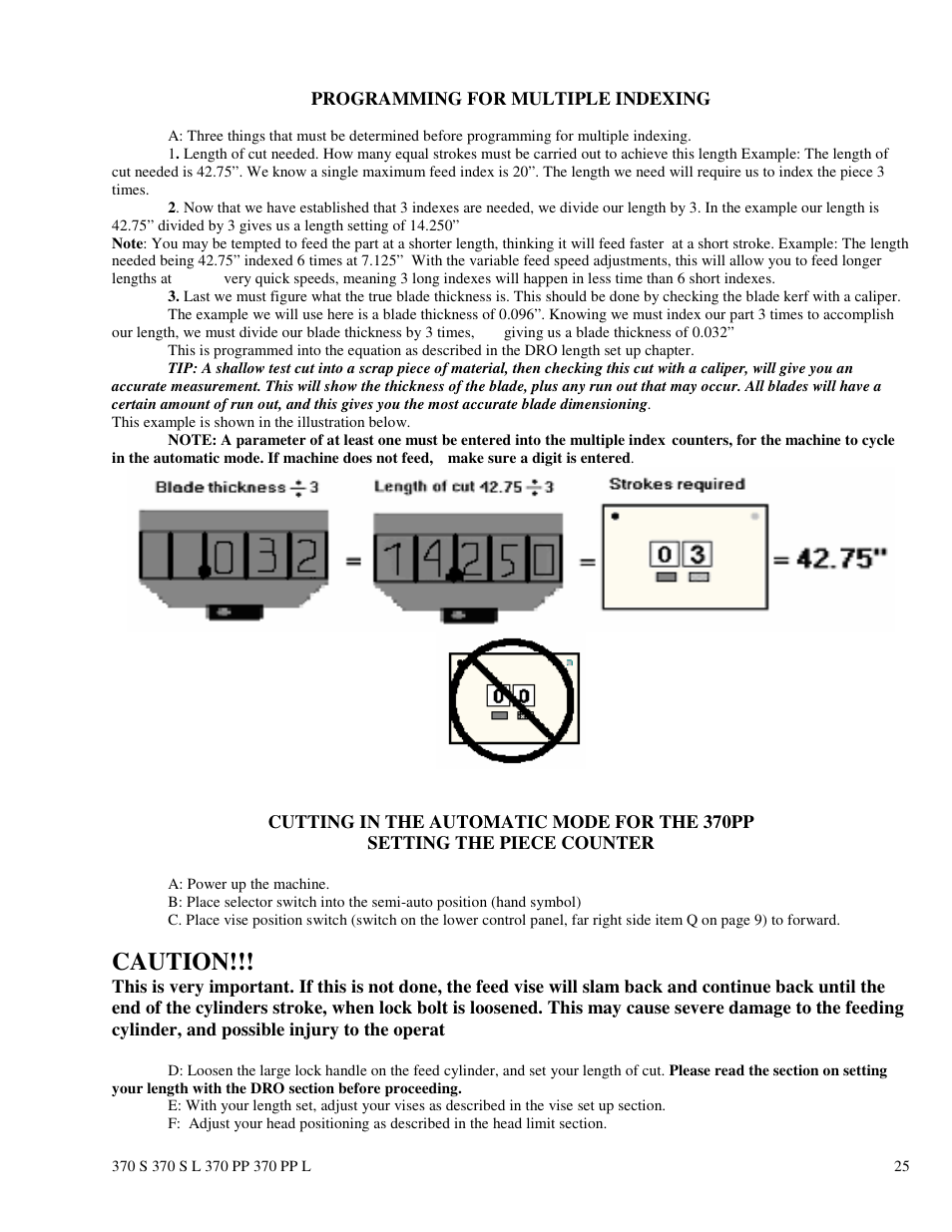 Caution | Dake Euromatic Series User Manual | Page 25 / 36