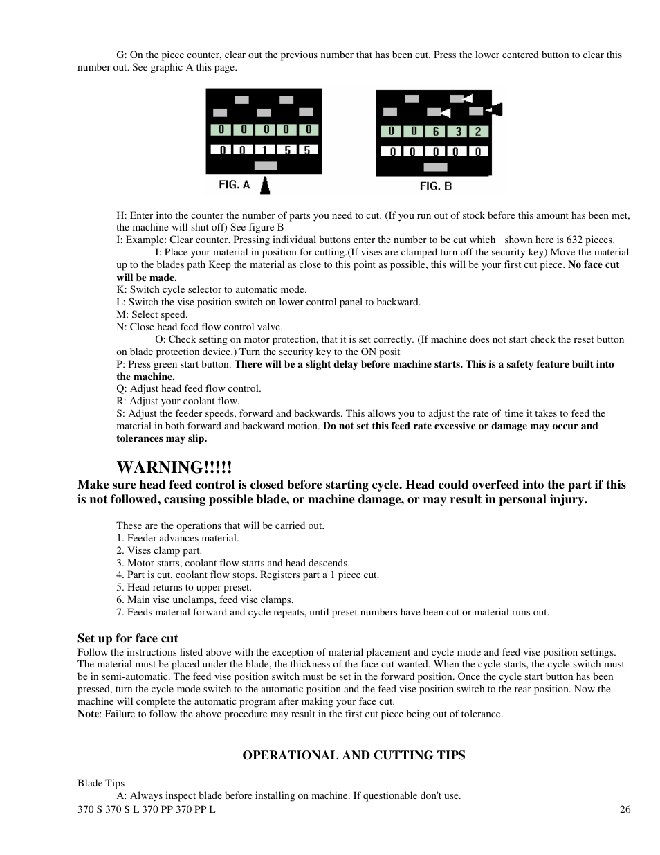 Warning | Dake Euromatic Series User Manual | Page 26 / 36