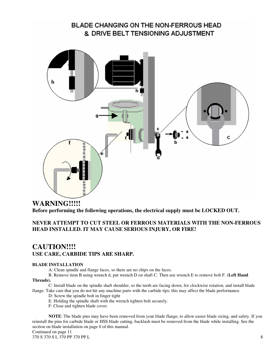 Warning, Caution | Dake Euromatic Series User Manual | Page 8 / 36