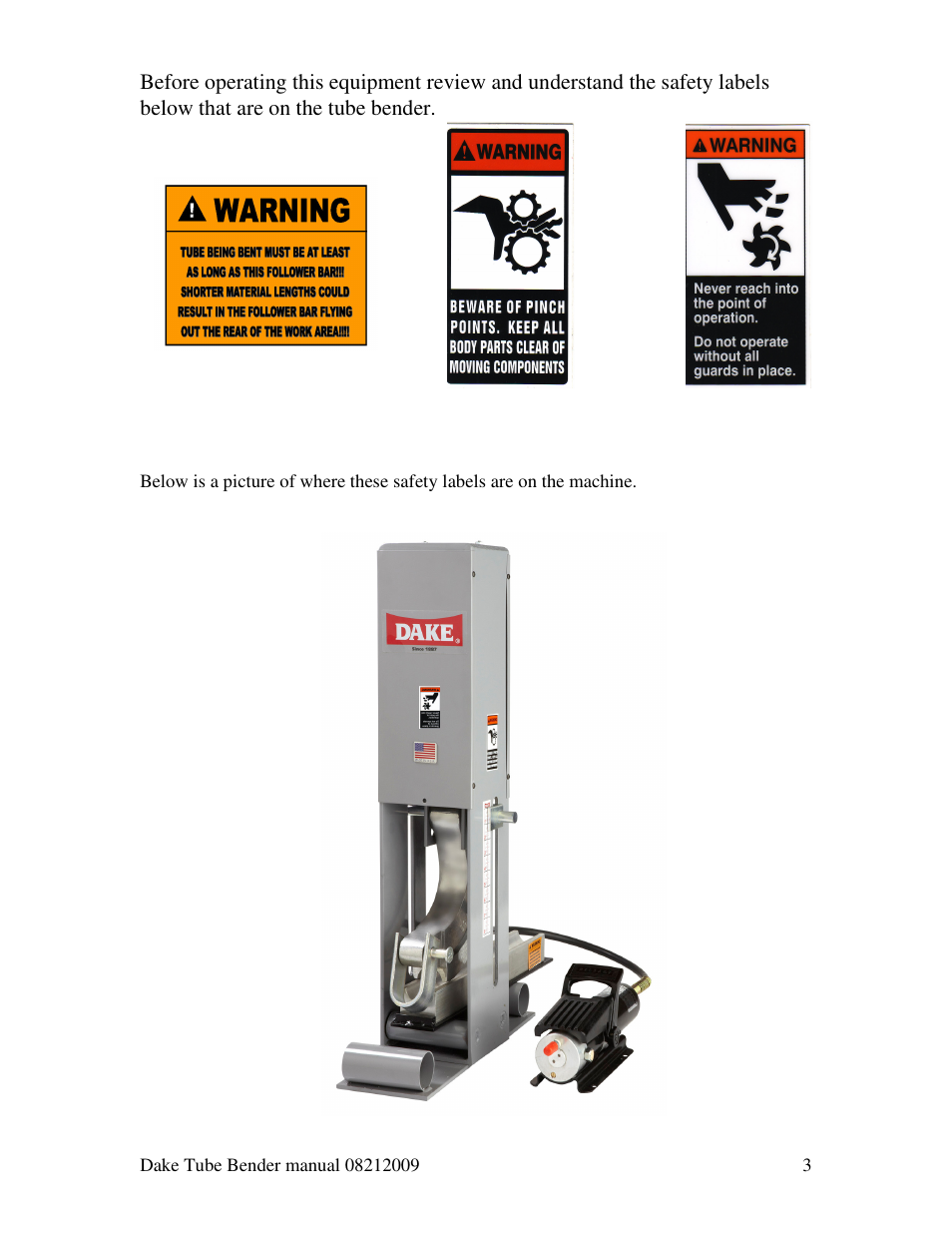 Dake Model HV 200 - Hydraulic User Manual | Page 3 / 7