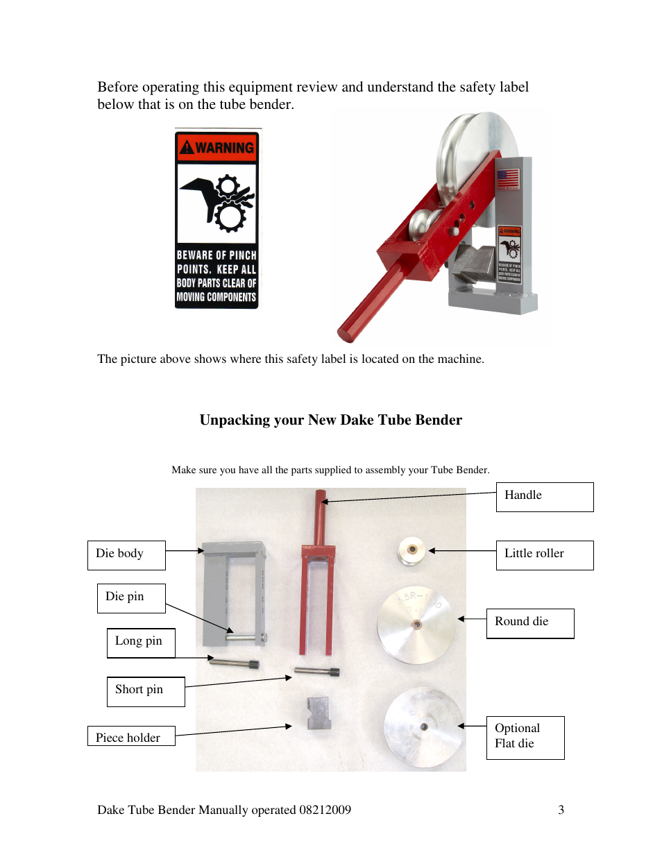 Dake Model MB100 User Manual | Page 3 / 4