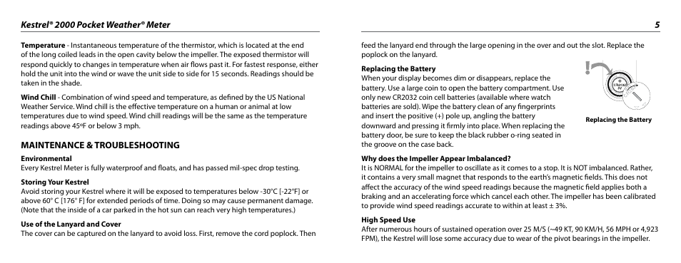 Kestrel 2000 User Manual | Page 3 / 7