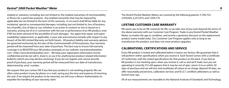 Kestrel 2000 User Manual | Page 5 / 7