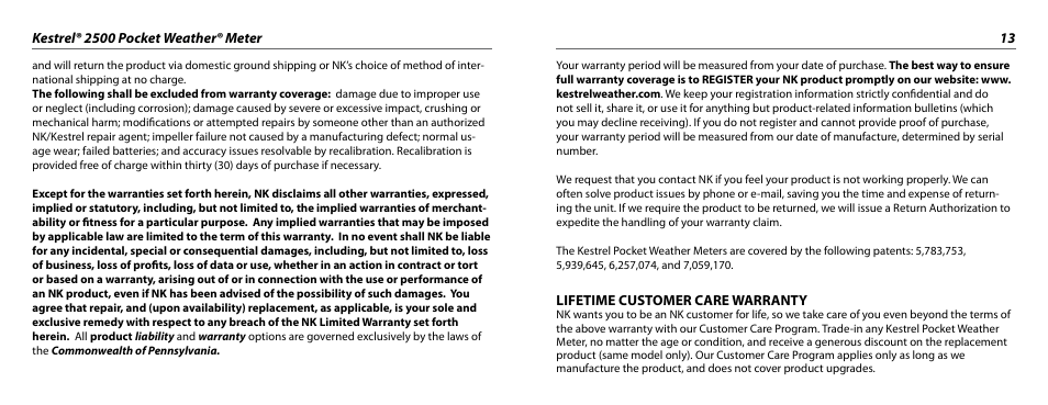 Kestrel 2500 User Manual | Page 7 / 9