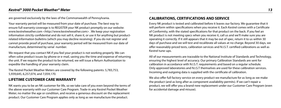 Kestrel 3000 User Manual | Page 7 / 9