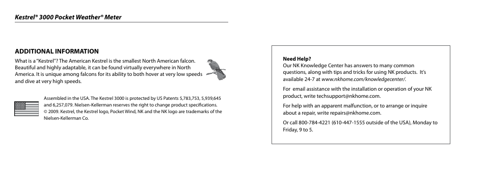 Kestrel 3000 User Manual | Page 8 / 9