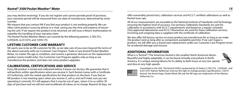 Kestrel 3500 User Manual | Page 8 / 9