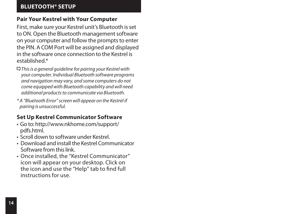 Kestrel 4000 User Manual | Page 14 / 24