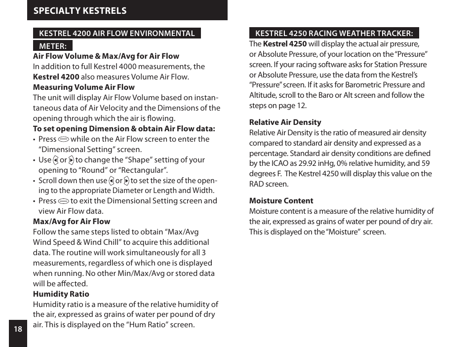 Kestrel 4000 User Manual | Page 18 / 24