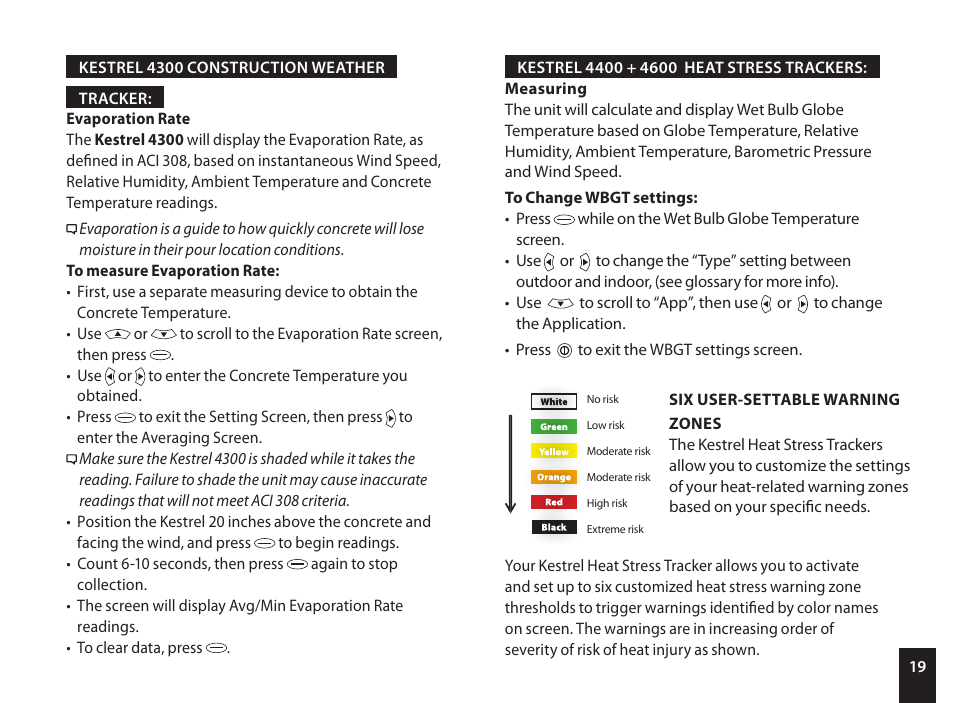 Kestrel 4000 User Manual | Page 19 / 24