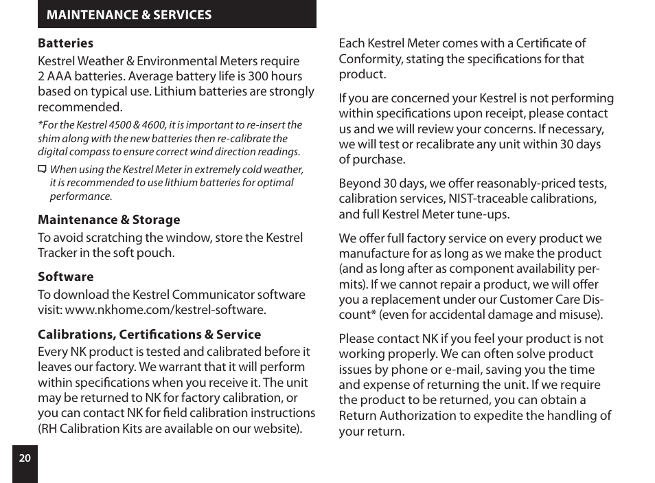 Kestrel 4000 User Manual | Page 20 / 24