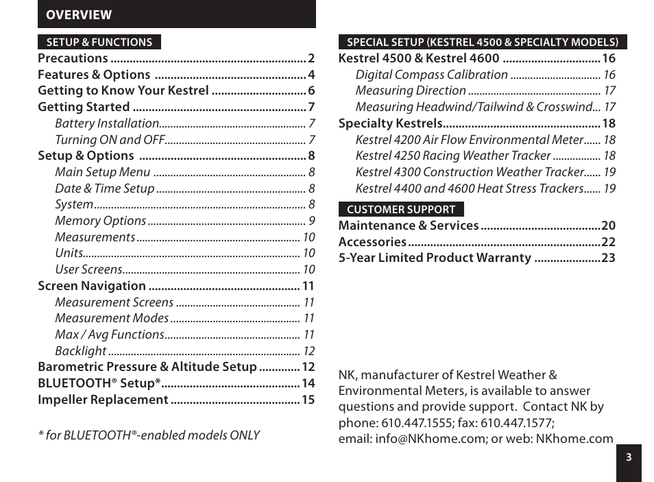 Kestrel 4000 User Manual | Page 3 / 24