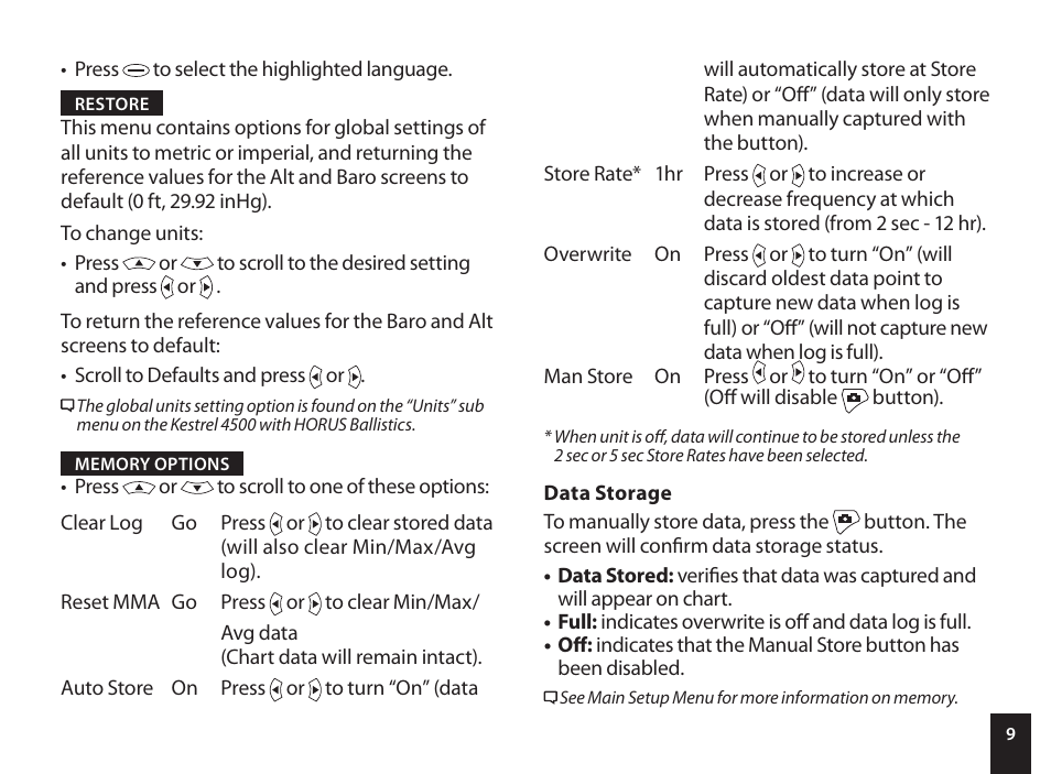 Kestrel 4000 User Manual | Page 9 / 24
