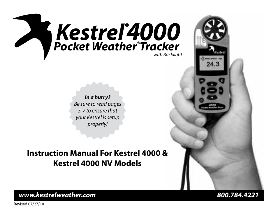 Kestrel 4000 User Manual | 17 pages