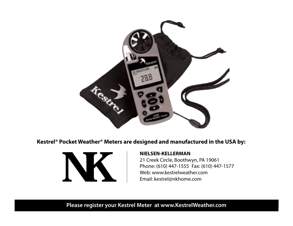 Kestrel, 4250 racing weather, Tracker | Kestrel 4250 (Racing) User Manual | Page 17 / 17