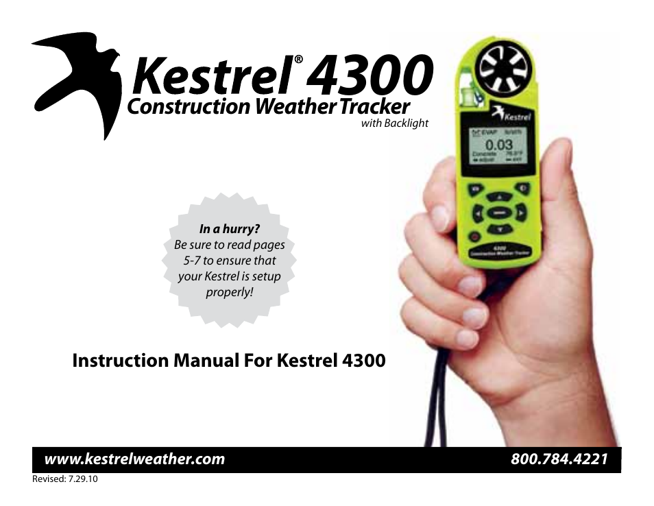 Kestrel 4300 (Construction) User Manual | 19 pages