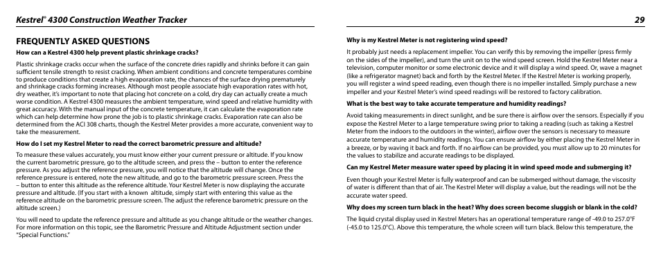 Kestrel | Kestrel 4300 (Construction) User Manual | Page 15 / 19