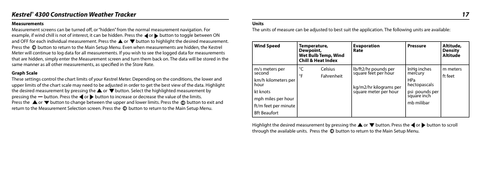 Kestrel | Kestrel 4300 (Construction) User Manual | Page 9 / 19