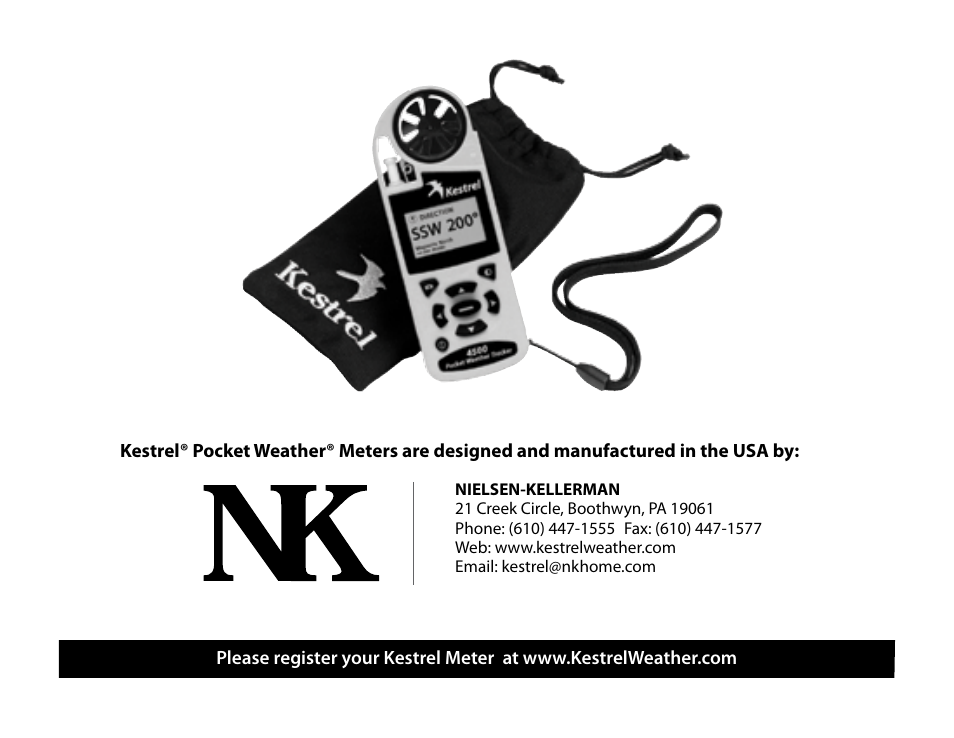 Kestrel 4500 User Manual | Page 19 / 19