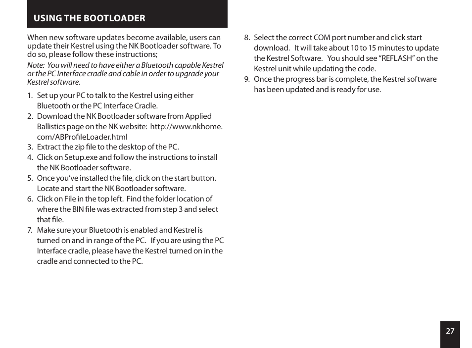 Kestrel 4500NV Applied Ballistics Meter User Manual | Page 27 / 40