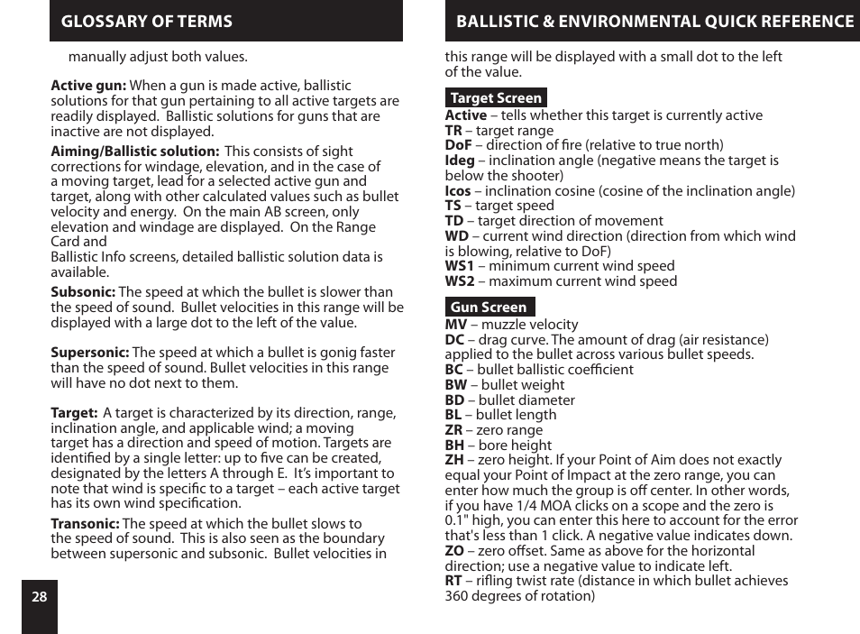 Kestrel 4500NV Applied Ballistics Meter User Manual | Page 28 / 40