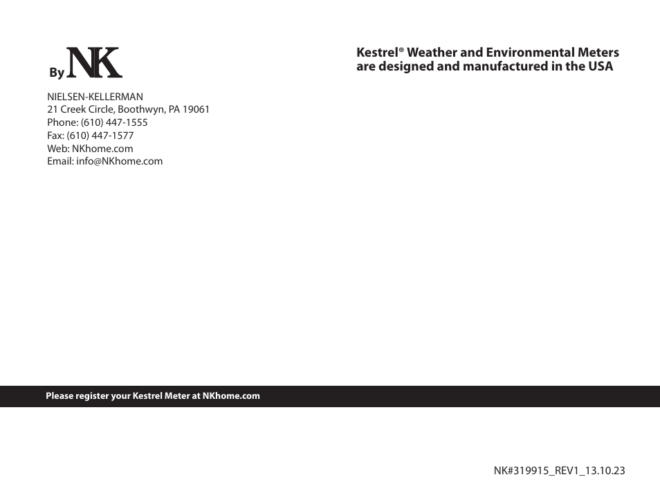 Kestrel 4500NV Applied Ballistics Meter User Manual | Page 40 / 40