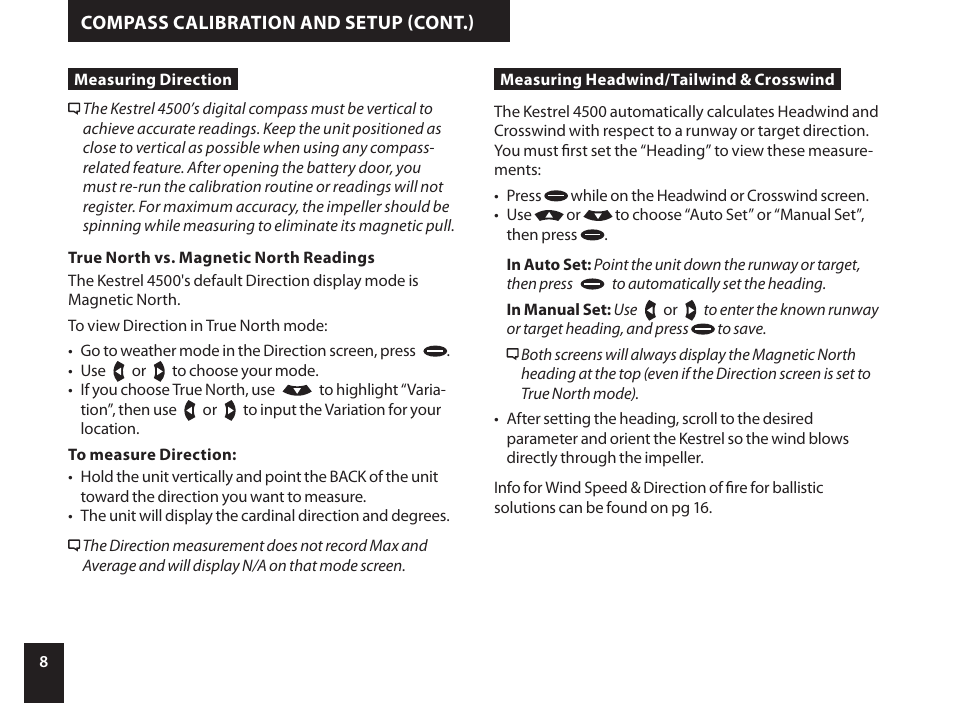 Kestrel 4500NV Applied Ballistics Meter User Manual | Page 8 / 40