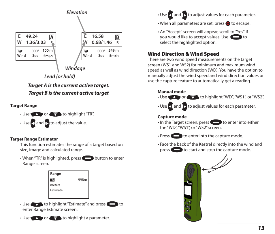 Kestrel 4500 Horus (Ballistics) User Manual | Page 7 / 15
