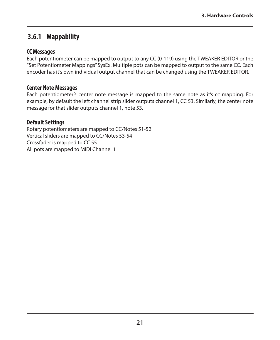 1 mappability | Electrix Tweaker User Manual | Page 21 / 44