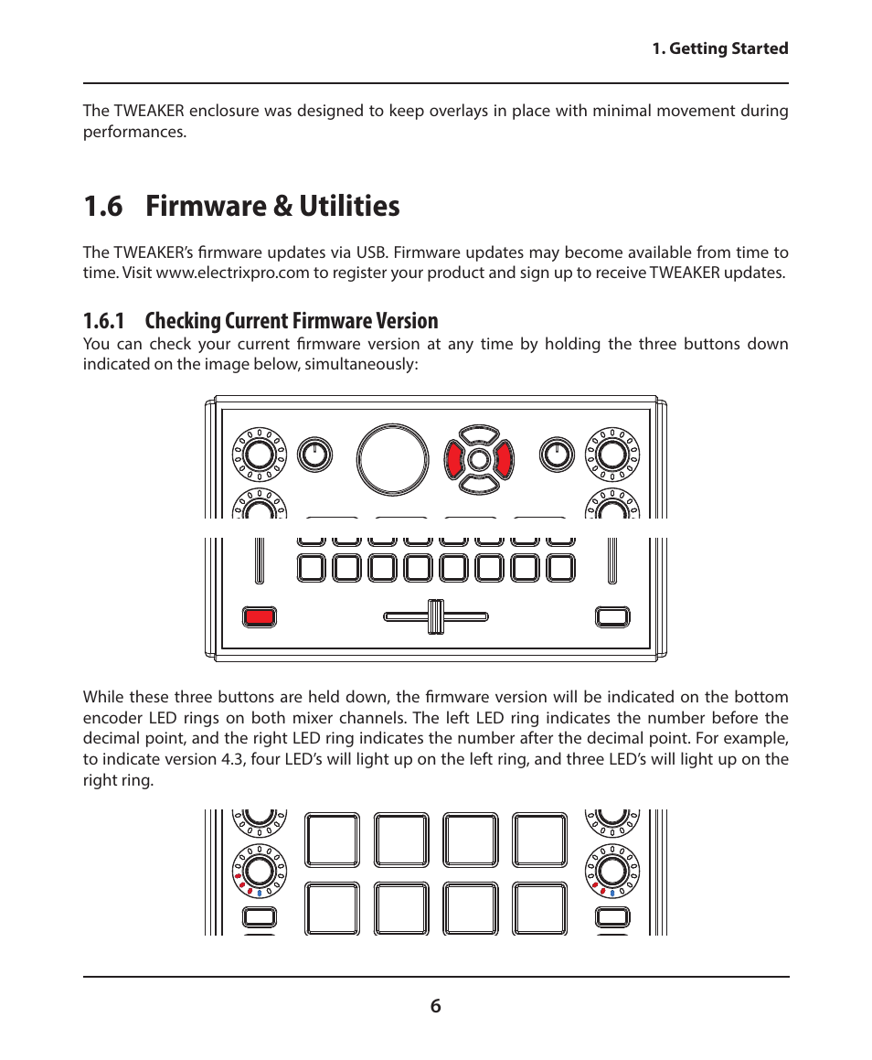 6 firmware & utilities, 1 checking current firmware version | Electrix Tweaker User Manual | Page 6 / 44