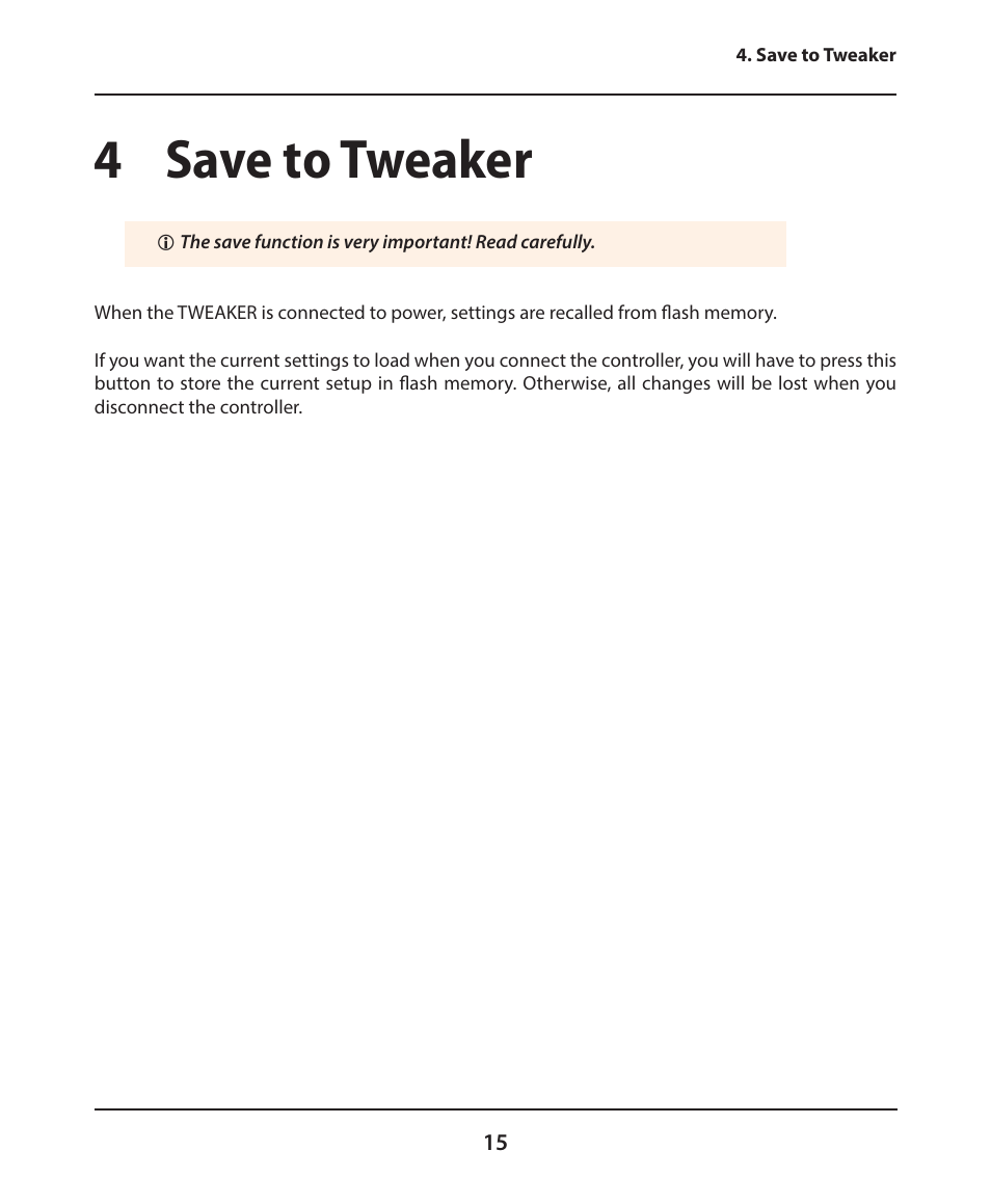 4 save to tweaker | Electrix Tweaker Editor Reference User Manual | Page 15 / 22