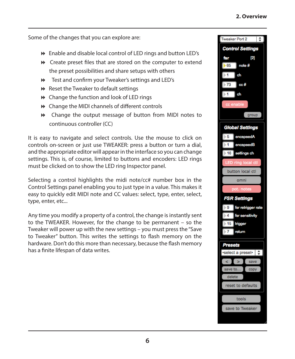 Electrix Tweaker Editor Reference User Manual | Page 6 / 22