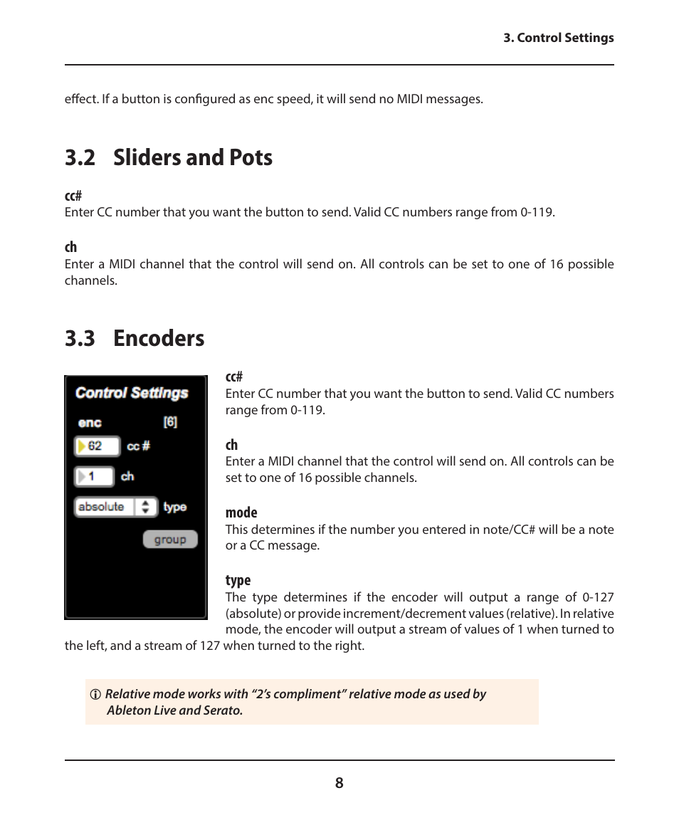 2 sliders and pots, 3 encoders | Electrix Tweaker Editor Reference User Manual | Page 8 / 22