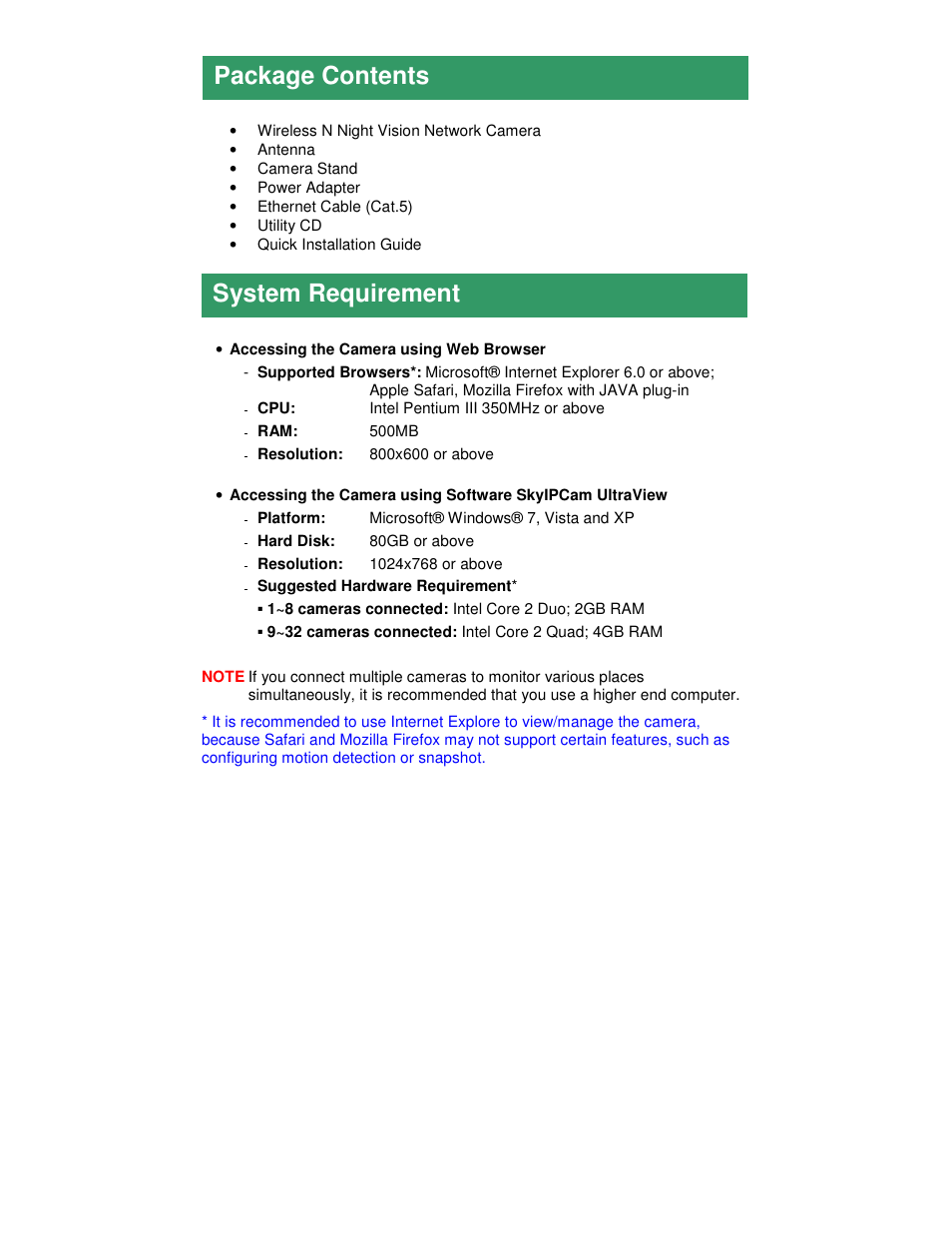 Package contents, System requirement | Airlink101 AICN1500W User Manual | Page 2 / 17