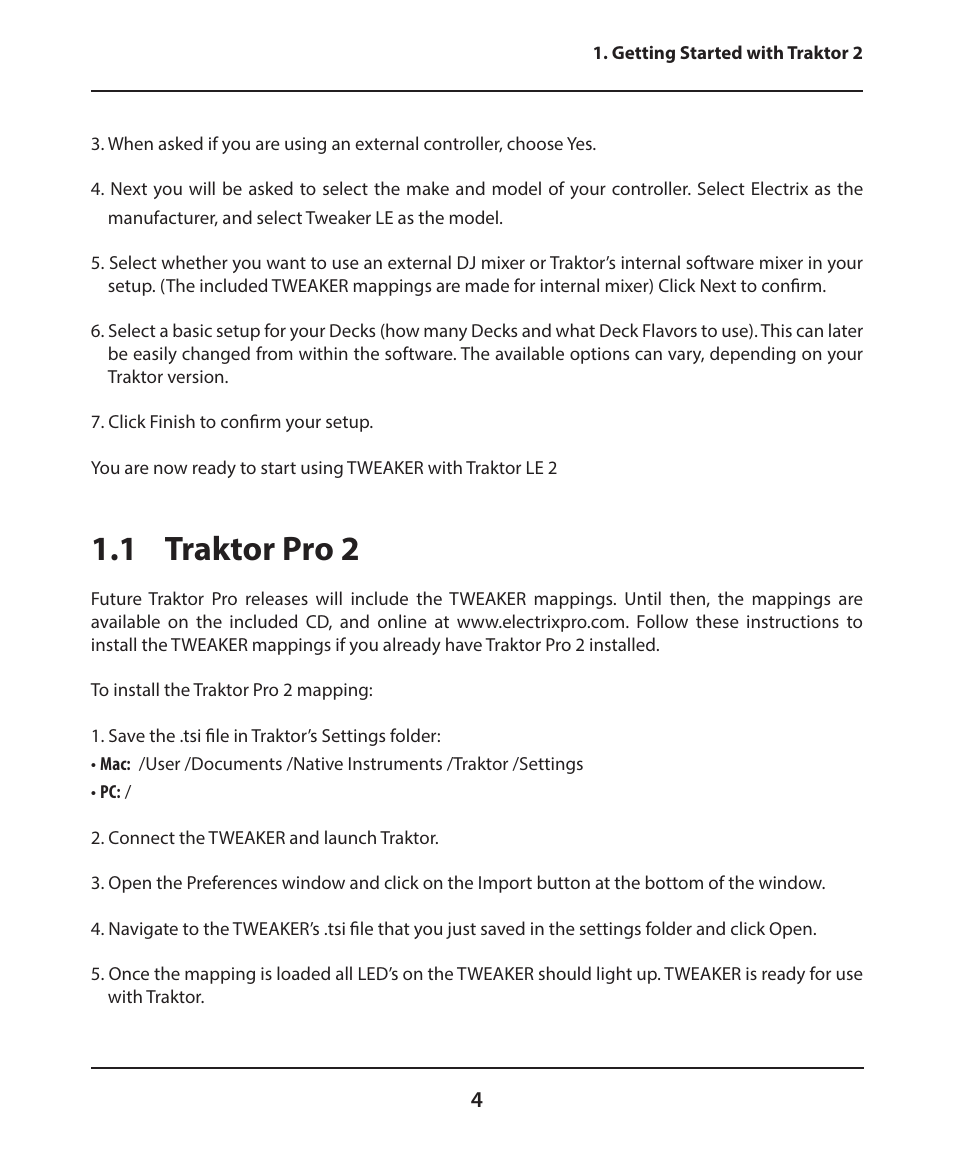 1 traktor pro 2 | Electrix Tweaker Traktor Reference User Manual | Page 4 / 19