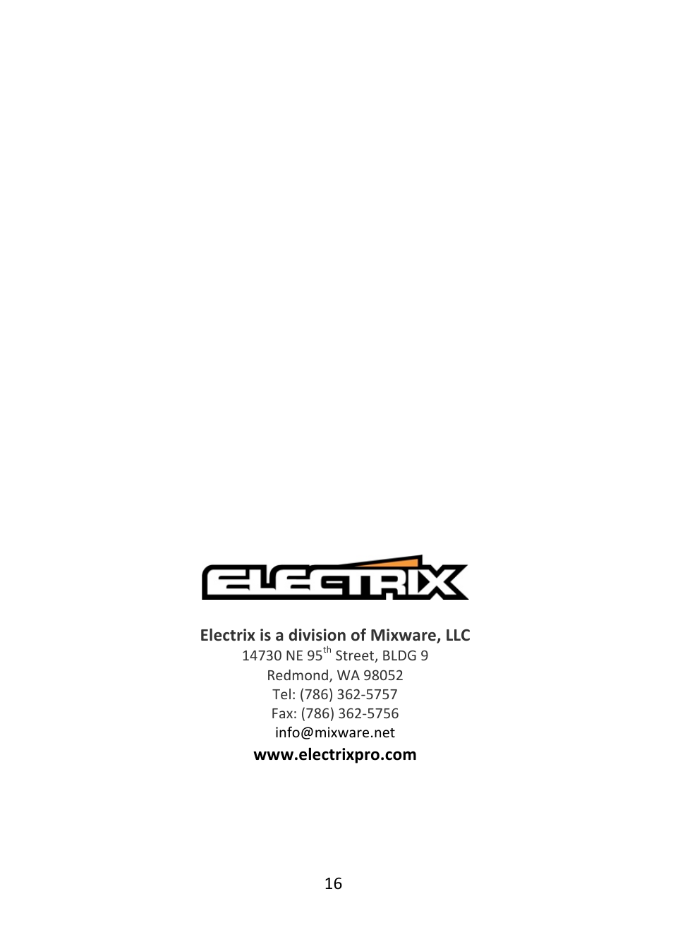 Electrix Ebox-44 User Manual | Page 16 / 16
