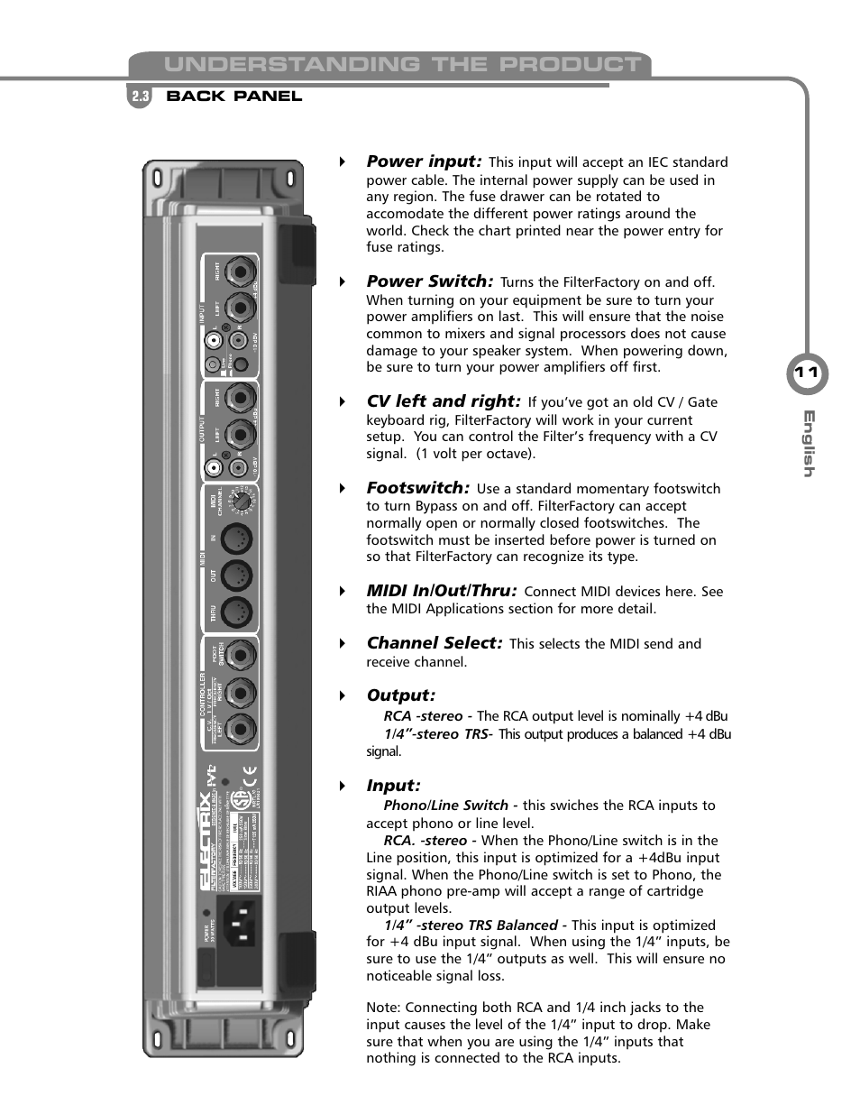 Understanding the product | Electrix Filter Factory User Manual | Page 10 / 19