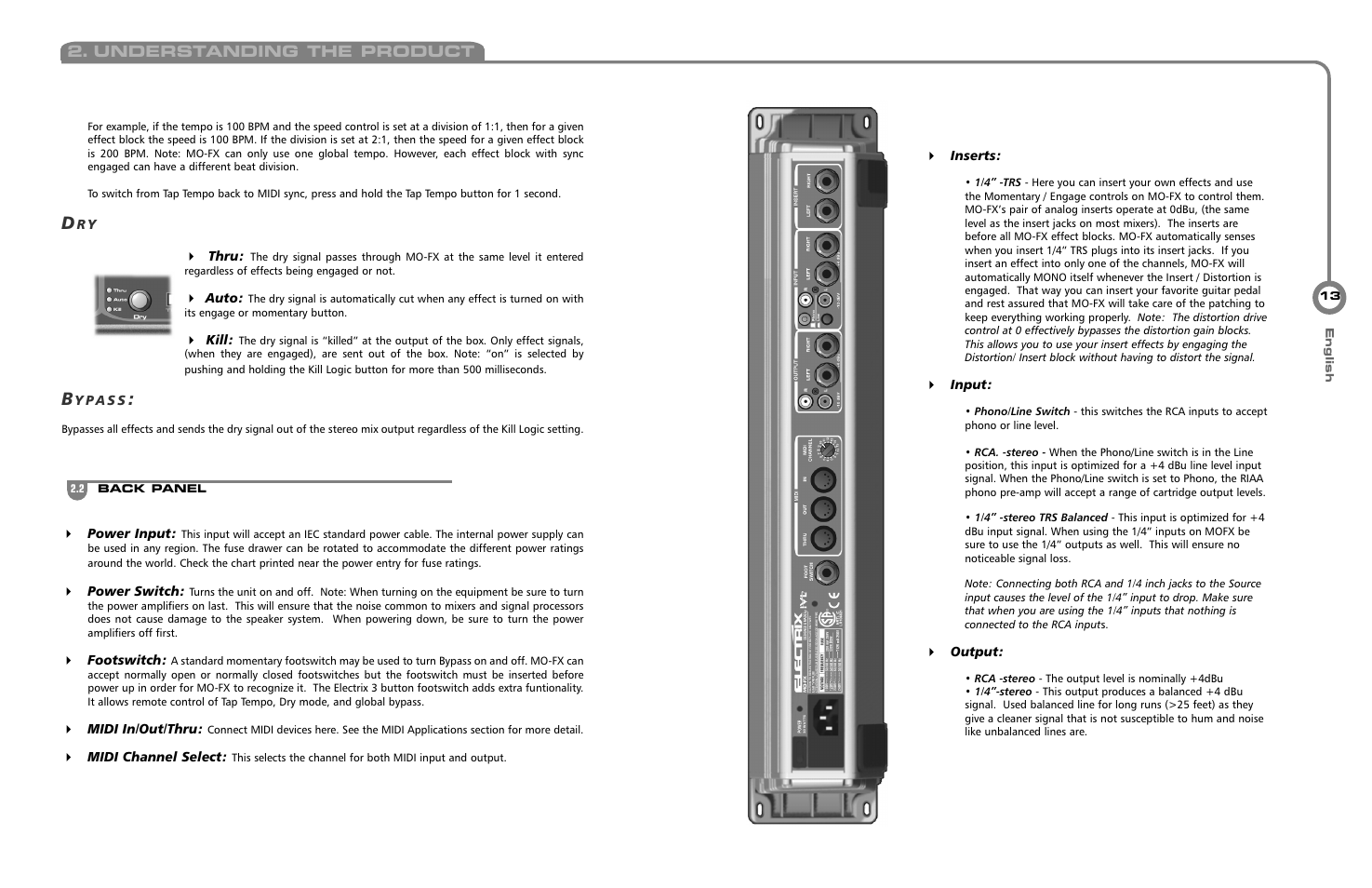 Understanding the product | Electrix MOFX User Manual | Page 6 / 11