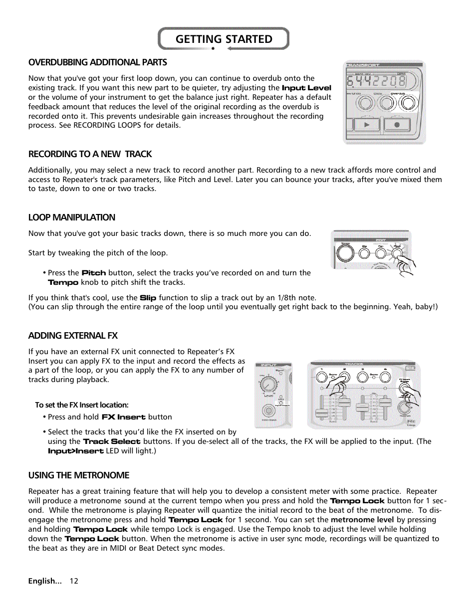 Getting started | Electrix Repeater User Manual | Page 12 / 48
